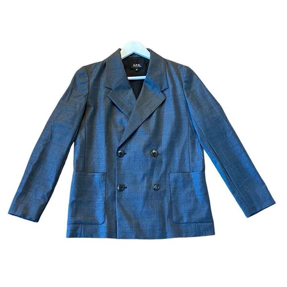 A.P.C. Rue Madame 100% wool grey double breasted blazer 36 - Picture 1 of 10